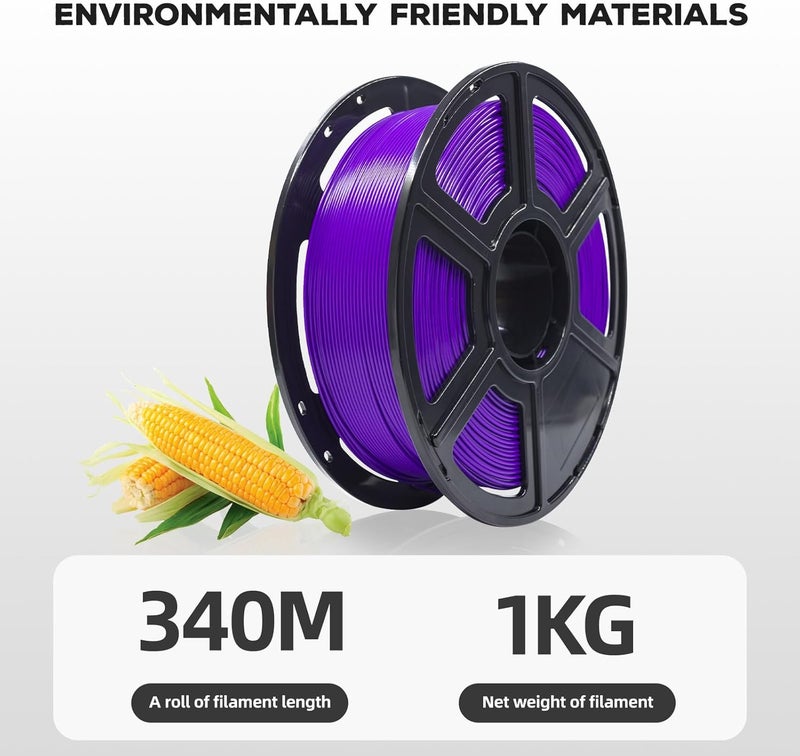 FLASHFORGE PLA Filament 1.75mm, 3D Printer Filament 1kg (2.2lbs) Spool, Dimensional Accuracy +/- 0.02mm, 3D Printing Filament Easy to Use and Fits for Most FDM 3D Printers (Purple) - Image 5
